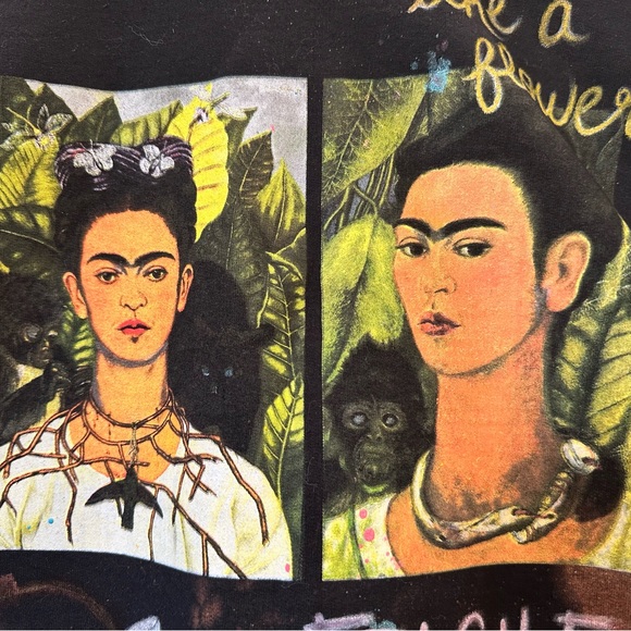 OOAK Hand Painted Frida Kahlo Sweatshirt Tie Dye Small - Picture 4 of 6